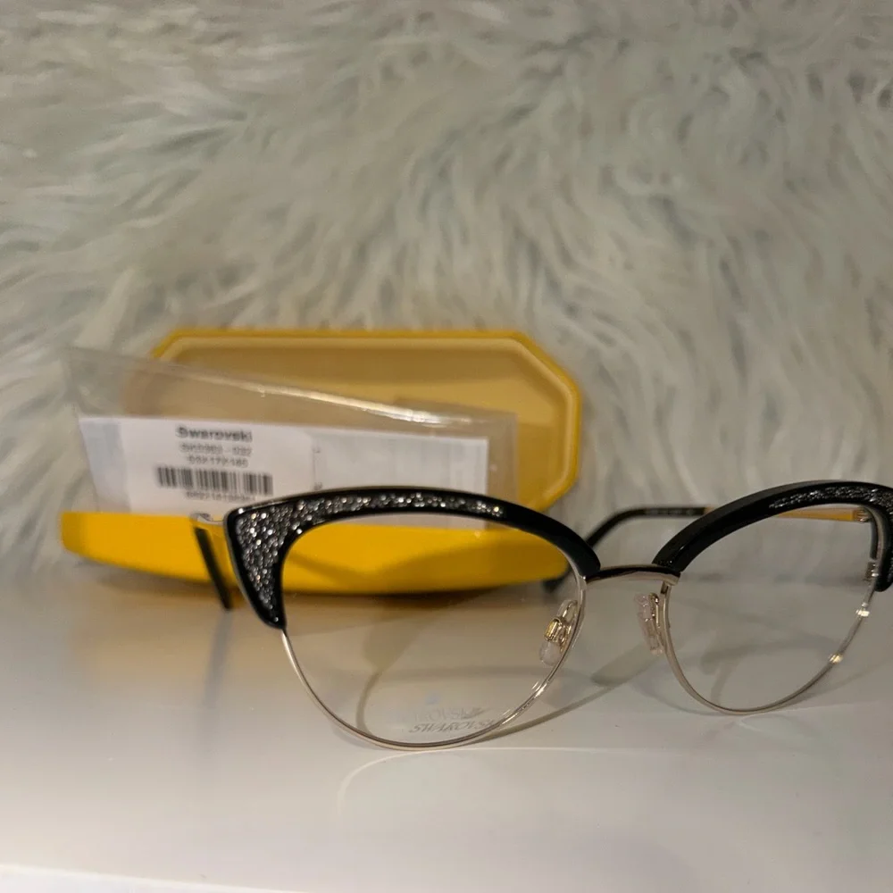 NEW SWAROVSKI SK 5363 032 BLACK GOLD AUTHENTIC FRAMES EYEGLASSES 53-17-145
